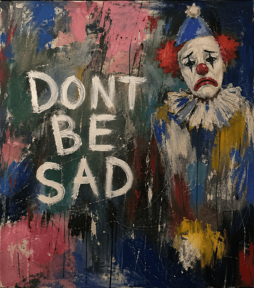 Dont be sad, be colorful, abstract artwork