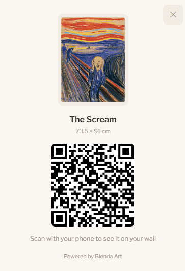 Scan & see mockup, artwork with QR code